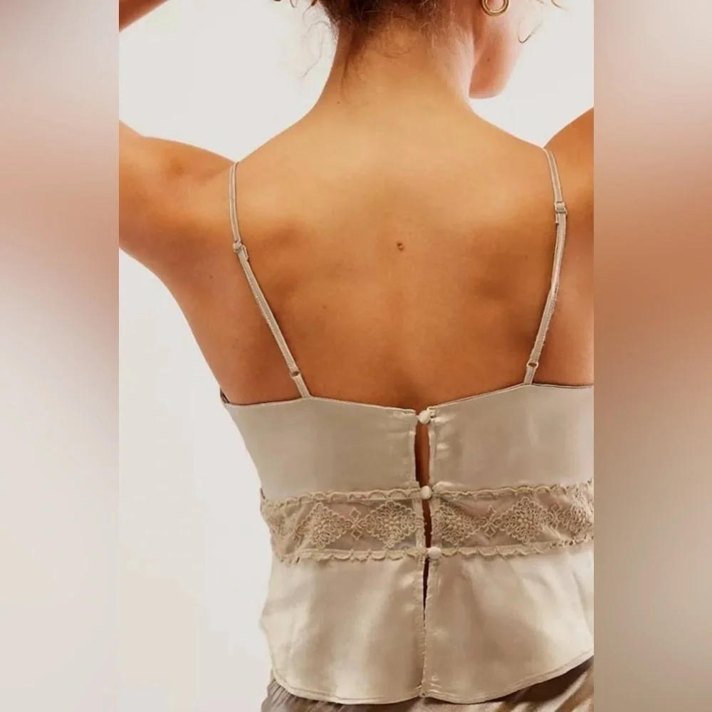 NWOT Free People, Stella Swing Cami, Small in Mushroom